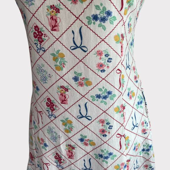 Jessica Simpson Mini Strapless Dress Floral Box Lemon Couette Size Medium - Picture 4 of 12